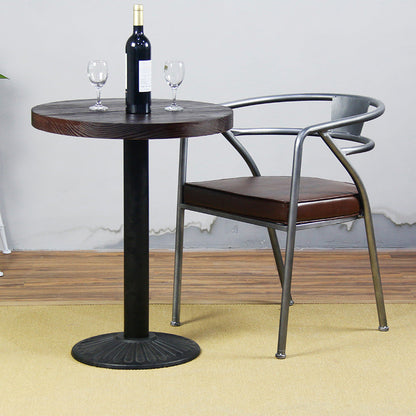 Modern Solid Wood Dining Table Metal Pedestal Base Dining Table for Home Use 19.7"L x 19.7"W x 29.5"H Without Chairs Clearhalo 'Dining Tables & Seating' 'Dining Tables' 'dining_table' 'furn' 'furn_dining_table' 'Furniture' 'Kitchen & Dining Furniture' 6329171