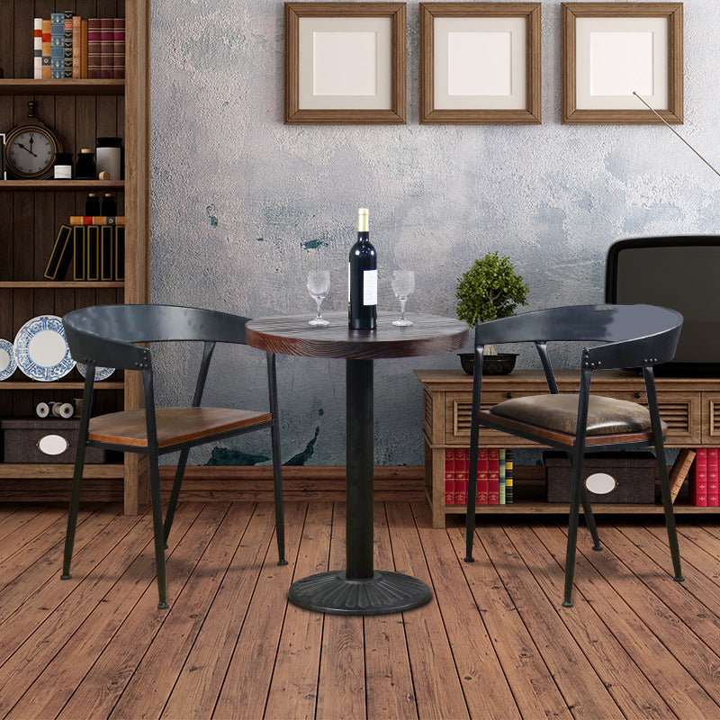 Modern Solid Wood Dining Table Metal Pedestal Base Dining Table for Home Use Clearhalo 'Dining Tables & Seating' 'Dining Tables' 'dining_table' 'furn' 'furn_dining_table' 'Furniture' 'Kitchen & Dining Furniture' 6329174