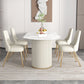 Eetkamertafel met witte basis, stenen tafel in moderne stijl voor de keuken