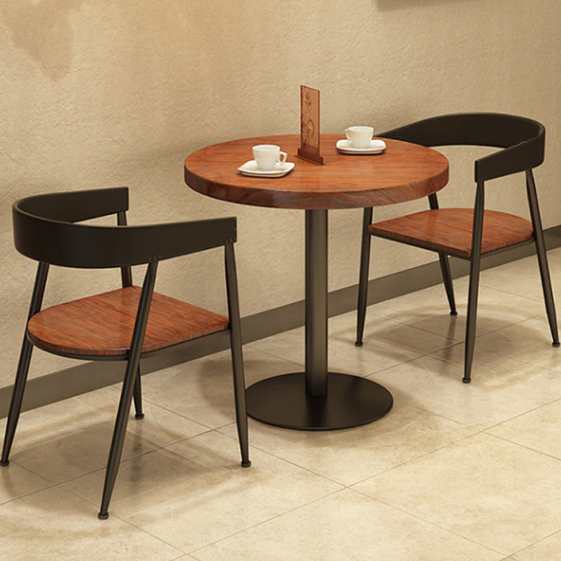 Contemporary Solid Wood Dining Table Round Pedestal Base Dining Table for Home Use 23.6"L x 23.6"W x 29.5"H Without Chairs Clearhalo 'Dining Tables & Seating' 'Dining Tables' 'dining_table' 'furn' 'furn_dining_table' 'Furniture' 'Kitchen & Dining Furniture' 6329207