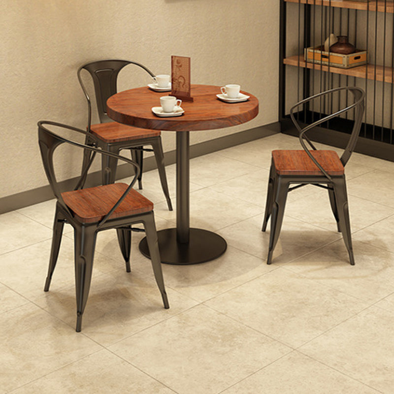Contemporary Solid Wood Dining Table Round Pedestal Base Dining Table for Home Use 31.5"L x 31.5"W x 29.5"H Without Chairs Clearhalo 'Dining Tables & Seating' 'Dining Tables' 'dining_table' 'furn' 'furn_dining_table' 'Furniture' 'Kitchen & Dining Furniture' 6329209