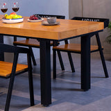 Rectangle 4 Legs Dining Table Industrial Wood Table for Kitchen