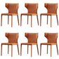 Faux Leather Kitchen Armless Chair Wingback Side Chair in Orange 6 Piece Set Clearhalo 'Dining Chairs' 'Dining Tables & Seating' 'dining_chair' 'furn' 'furn_dining_chair' 'Furniture' 'Kitchen & Dining Furniture' 6329253