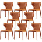 Faux Leather Kitchen Armless Chair Wingback Side Chair in Orange 8 Piece Set Clearhalo 'Dining Chairs' 'Dining Tables & Seating' 'dining_chair' 'furn' 'furn_dining_chair' 'Furniture' 'Kitchen & Dining Furniture' 6329255