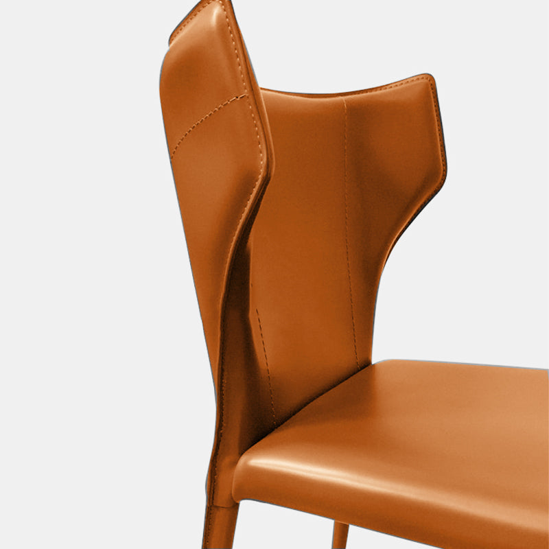 Faux Leather Kitchen Armless Chair Wingback Side Chair in Orange Clearhalo 'Dining Chairs' 'Dining Tables & Seating' 'dining_chair' 'furn' 'furn_dining_chair' 'Furniture' 'Kitchen & Dining Furniture' 6329258