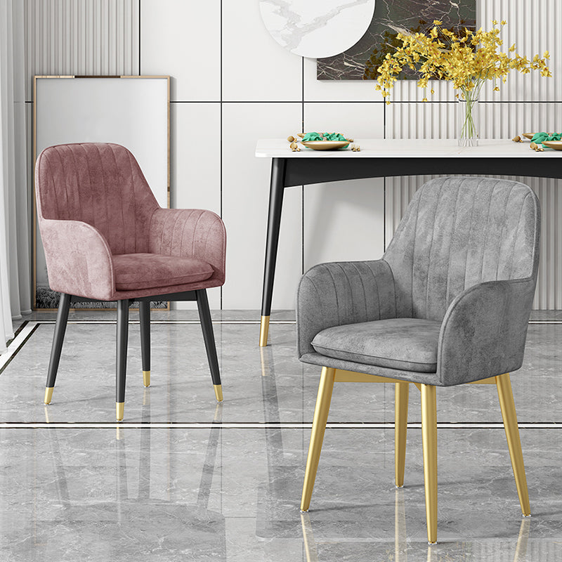 Glam -gestoffeerde tankstoel Velvet Parsons eetkamerstoel voor eetkamer