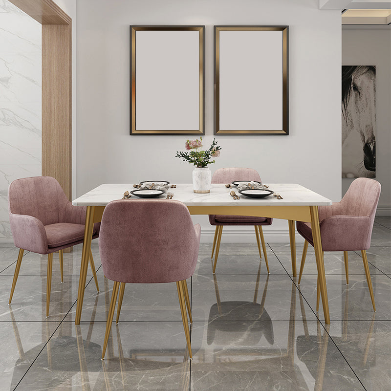 Glam -gestoffeerde tankstoel Velvet Parsons eetkamerstoel voor eetkamer