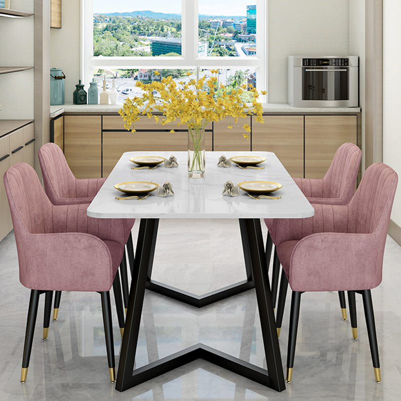 Glam -gestoffeerde tankstoel Velvet Parsons eetkamerstoel voor eetkamer