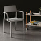 Stacking Plastic Arm Chair Glam Open Back Dining Arm Chair for Dining Room