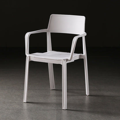 Stacking Plastic Arm Chair Glam Open Back Dining Arm Chair for Dining Room