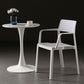 Stacking Plastic Arm Chair Glam Open Back Dining Arm Chair for Dining Room