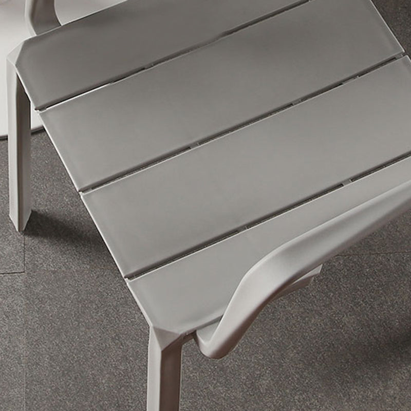 Stacking Plastic Arm Chair Glam Open Back Dining Arm Chair for Dining Room