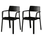 Stacking Plastic Arm Chair Glam Open Back Dining Arm Chair for Dining Room