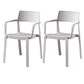 Stacking Plastic Arm Chair Glam Open Back Dining Arm Chair for Dining Room