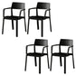 Stacking Plastic Arm Chair Glam Open Back Dining Arm Chair for Dining Room
