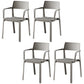 Stacking Plastic Arm Chair Glam Open Back Dining Arm Chair for Dining Room