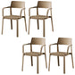 Stacking Plastic Arm Chair Glam Open Back Dining Arm Chair for Dining Room