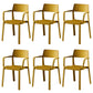 Stacking Plastic Arm Chair Glam Open Back Dining Arm Chair for Dining Room