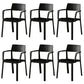 Stacking Plastic Arm Chair Glam Open Back Dining Arm Chair for Dining Room