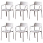 Stacking Plastic Arm Chair Glam Open Back Dining Arm Chair for Dining Room