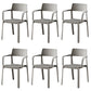 Stacking Plastic Arm Chair Glam Open Back Dining Arm Chair for Dining Room