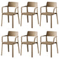 Stacking Plastic Arm Chair Glam Open Back Dining Arm Chair for Dining Room