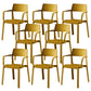 Stacking Plastic Arm Chair Glam Open Back Dining Arm Chair for Dining Room