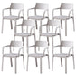 Stacking Plastic Arm Chair Glam Open Back Dining Arm Chair for Dining Room