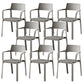 Stacking Plastic Arm Chair Glam Open Back Dining Arm Chair for Dining Room