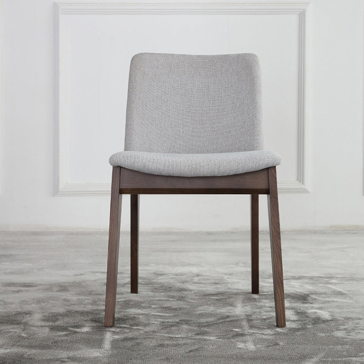 Witte gestoffeerde eetkamerstoelen keuken eetwarmeloze stoel met houten benen