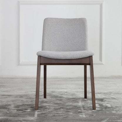 Witte gestoffeerde eetkamerstoelen keuken eetwarmeloze stoel met houten benen