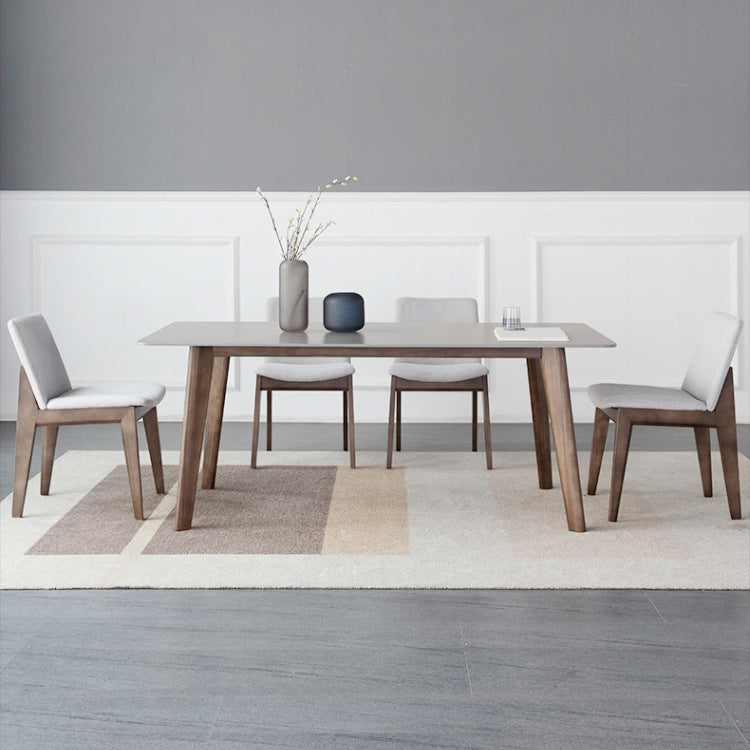 Witte gestoffeerde eetkamerstoelen keuken eetwarmeloze stoel met houten benen