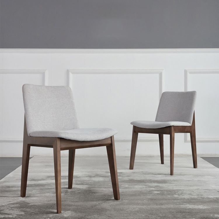 Witte gestoffeerde eetkamerstoelen keuken eetwarmeloze stoel met houten benen