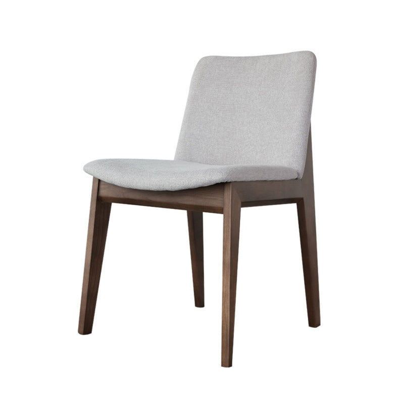 Witte gestoffeerde eetkamerstoelen keuken eetwarmeloze stoel met houten benen