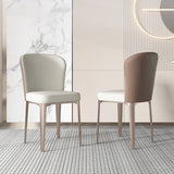 Contemporary Upholstered Dining Chairs Kitchen Dining Armless Chair in White