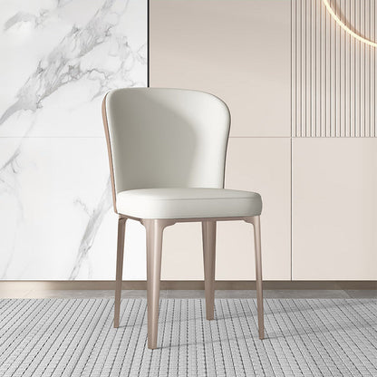 Contemporary Upholstered Dining Chairs Kitchen Dining Armless Chair in White