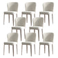 Contemporary Upholstered Dining Chairs Kitchen Dining Armless Chair in White