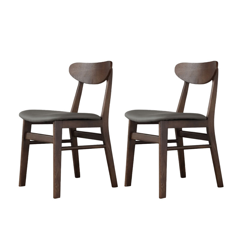 Wood Kitchen Dining Side Chair Open Back Dining Side Chair in Brown 2 Piece Set Clearhalo 'Dining Chairs' 'Dining Tables & Seating' 'dining_chair' 'furn' 'furn_dining_chair' 'Furniture' 'Kitchen & Dining Furniture' 6329427