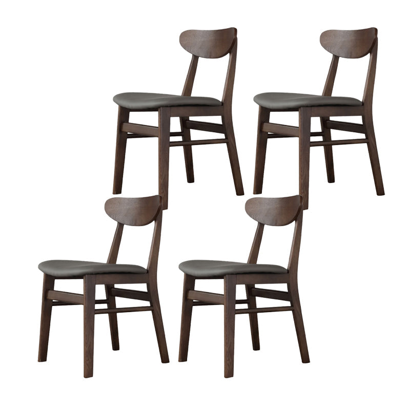 Wood Kitchen Dining Side Chair Open Back Dining Side Chair in Brown 4 Piece Set Clearhalo 'Dining Chairs' 'Dining Tables & Seating' 'dining_chair' 'furn' 'furn_dining_chair' 'Furniture' 'Kitchen & Dining Furniture' 6329428