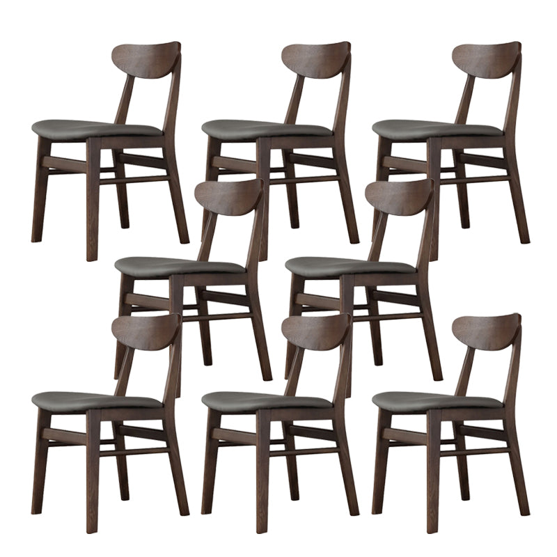 Wood Kitchen Dining Side Chair Open Back Dining Side Chair in Brown 8 Piece Set Clearhalo 'Dining Chairs' 'Dining Tables & Seating' 'dining_chair' 'furn' 'furn_dining_chair' 'Furniture' 'Kitchen & Dining Furniture' 6329432