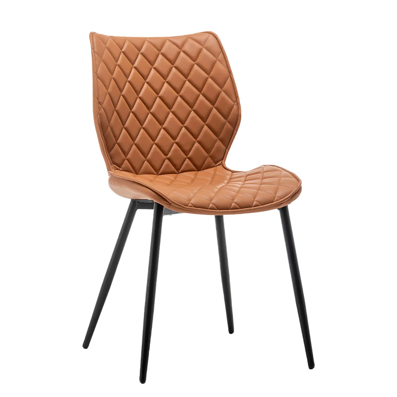 Gestoffeerde eetkamerstoelen wingback zijstoel met metalen benen