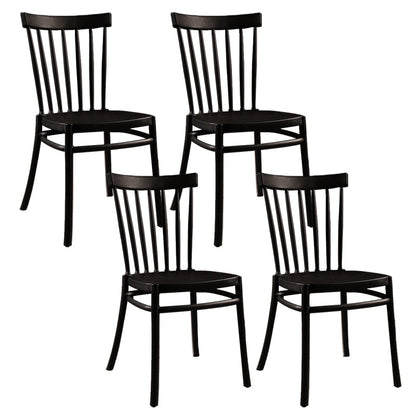 Glam Indoor-Outdoor Dining Side Chair Plastic Stacking Side Chair