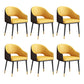 Glam Upholstered Arm Chair Faux Leather Open Back Dining Arm Chair for Home Yellow 6 Piece Set Clearhalo 'Dining Chairs' 'Dining Tables & Seating' 'dining_chair' 'furn' 'furn_dining_chair' 'Furniture' 'Kitchen & Dining Furniture' 6329600