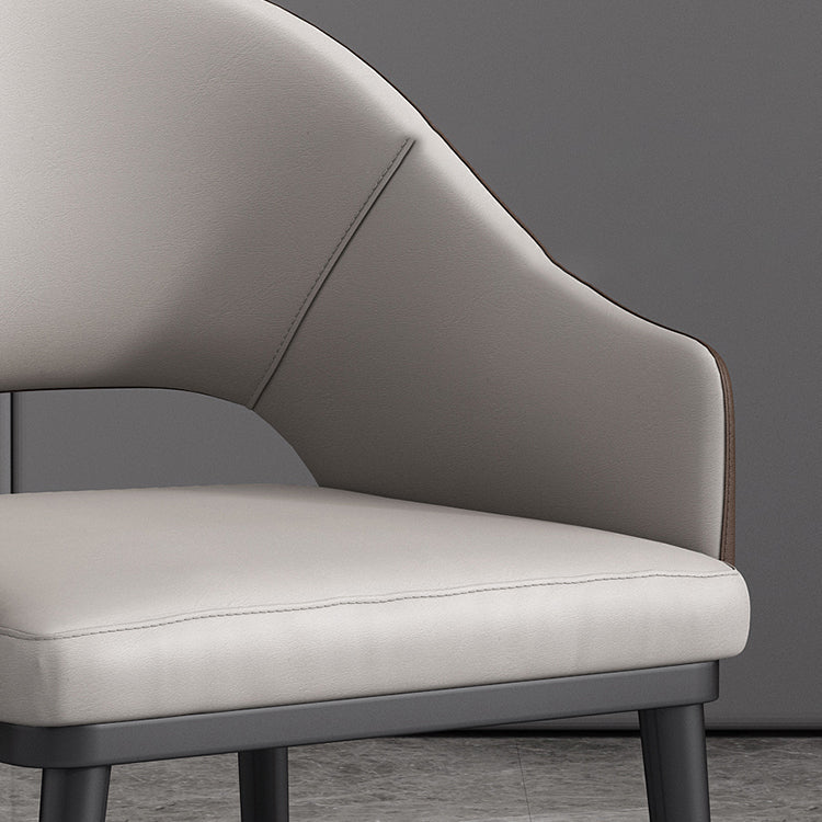 Glam Upholstered Arm Chair Faux Leather Open Back Dining Arm Chair for Home Clearhalo 'Dining Chairs' 'Dining Tables & Seating' 'dining_chair' 'furn' 'furn_dining_chair' 'Furniture' 'Kitchen & Dining Furniture' 6329603