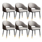 Glam Upholstered Arm Chair Faux Leather Open Back Dining Arm Chair for Home Grey 6 Piece Set Clearhalo 'Dining Chairs' 'Dining Tables & Seating' 'dining_chair' 'furn' 'furn_dining_chair' 'Furniture' 'Kitchen & Dining Furniture' 6329611