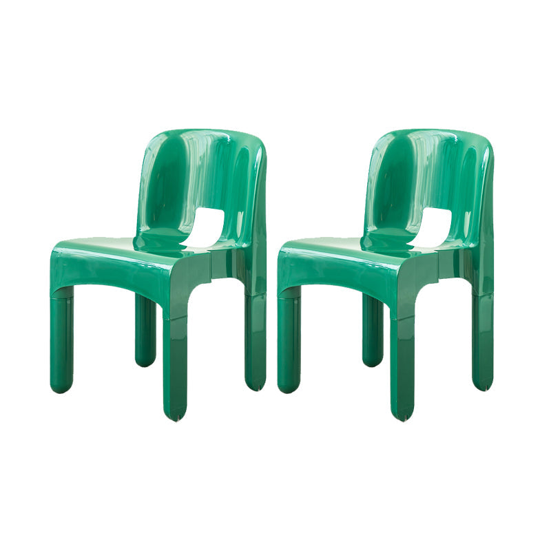 Plastic Open Back Dining Chair Stackable Side Chair for Dining Room Green 2 Piece Set Clearhalo 'Dining Chairs' 'Dining Tables & Seating' 'dining_chair' 'furn' 'furn_dining_chair' 'Furniture' 'Kitchen & Dining Furniture' 6329615
