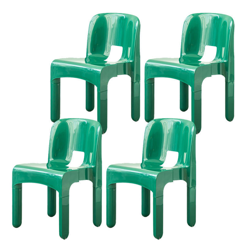 Plastic Open Back Dining Chair Stackable Side Chair for Dining Room Green 4 Piece Set Clearhalo 'Dining Chairs' 'Dining Tables & Seating' 'dining_chair' 'furn' 'furn_dining_chair' 'Furniture' 'Kitchen & Dining Furniture' 6329617
