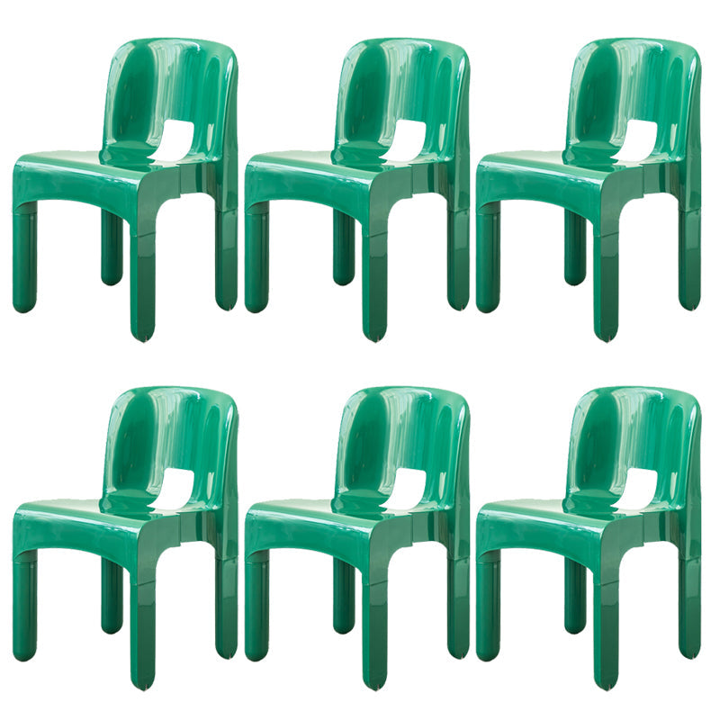 Plastic Open Back Dining Chair Stackable Side Chair for Dining Room Green 6 Piece Set Clearhalo 'Dining Chairs' 'Dining Tables & Seating' 'dining_chair' 'furn' 'furn_dining_chair' 'Furniture' 'Kitchen & Dining Furniture' 6329619