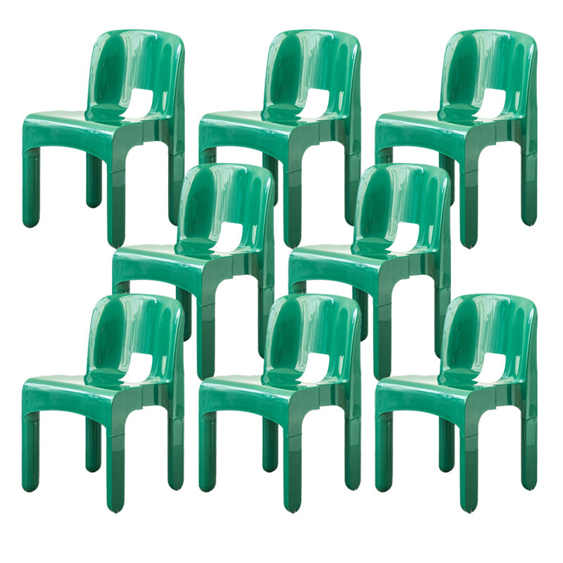 Plastic Open Back Dining Chair Stackable Side Chair for Dining Room Green 8 Piece Set Clearhalo 'Dining Chairs' 'Dining Tables & Seating' 'dining_chair' 'furn' 'furn_dining_chair' 'Furniture' 'Kitchen & Dining Furniture' 6329621