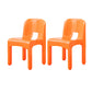 Plastic Open Back Dining Chair Stackable Side Chair for Dining Room Orange 2 Piece Set Clearhalo 'Dining Chairs' 'Dining Tables & Seating' 'dining_chair' 'furn' 'furn_dining_chair' 'Furniture' 'Kitchen & Dining Furniture' 6329624